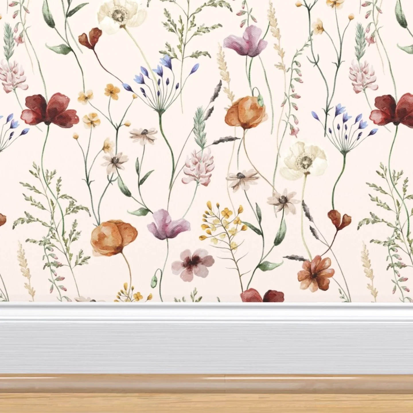 Neutral Floral Wallpaper