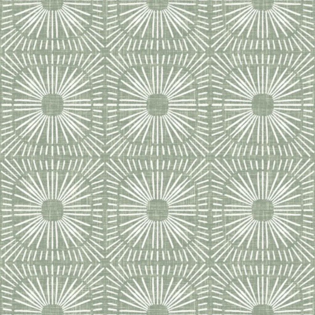 Sage green abstract geometric printed fabric