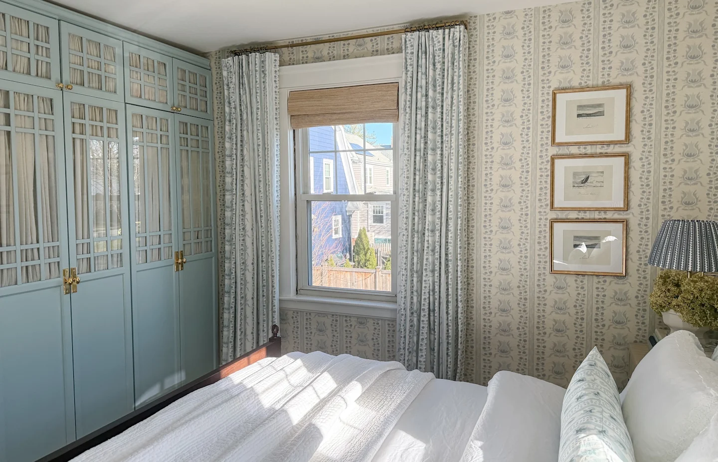 Bedroom refresh in blues and creams