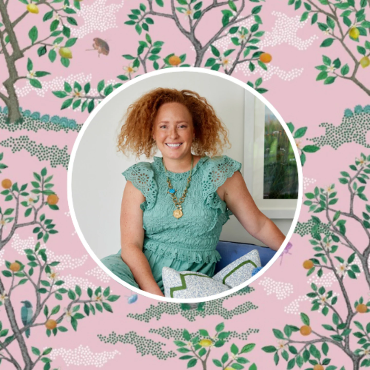 Headshot of Whitney McNell in front of a pick tree design.